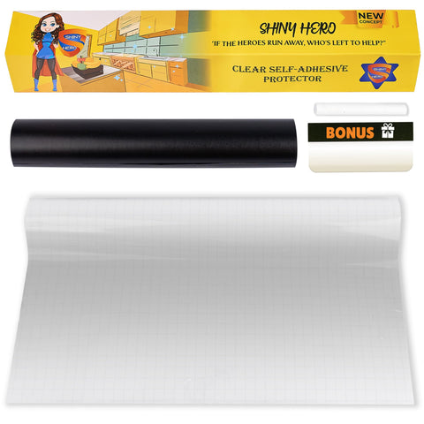 Shiny Hero clear wall protector roll; transparent film shields surfaces without altering décor.