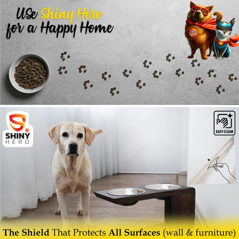 Shiny Hero waterproof and oil-proof film preserves counters and cabinets.