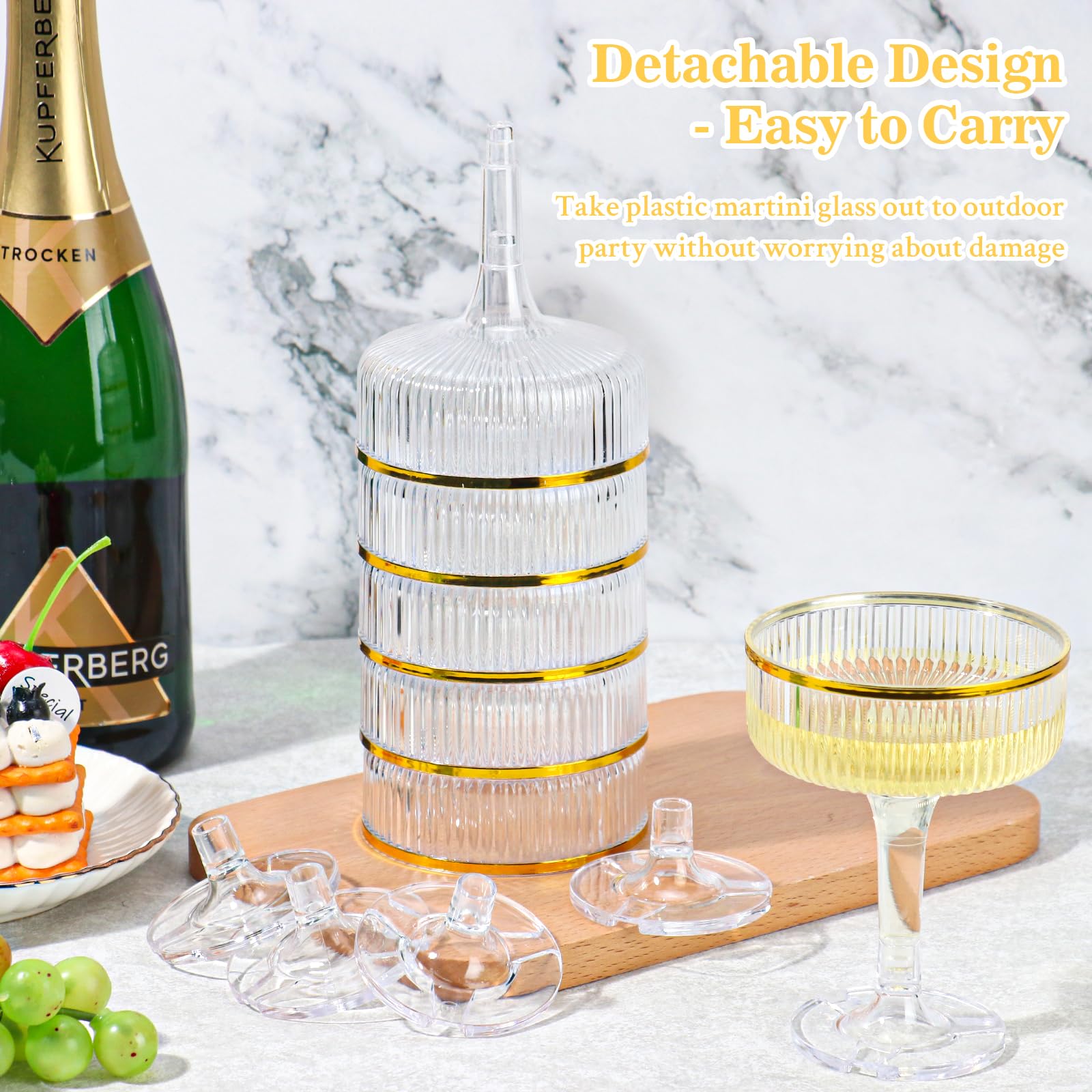 SHIQIKEJIPTY stackable champagne coupe for events delivers space-saving transport and versatile use.