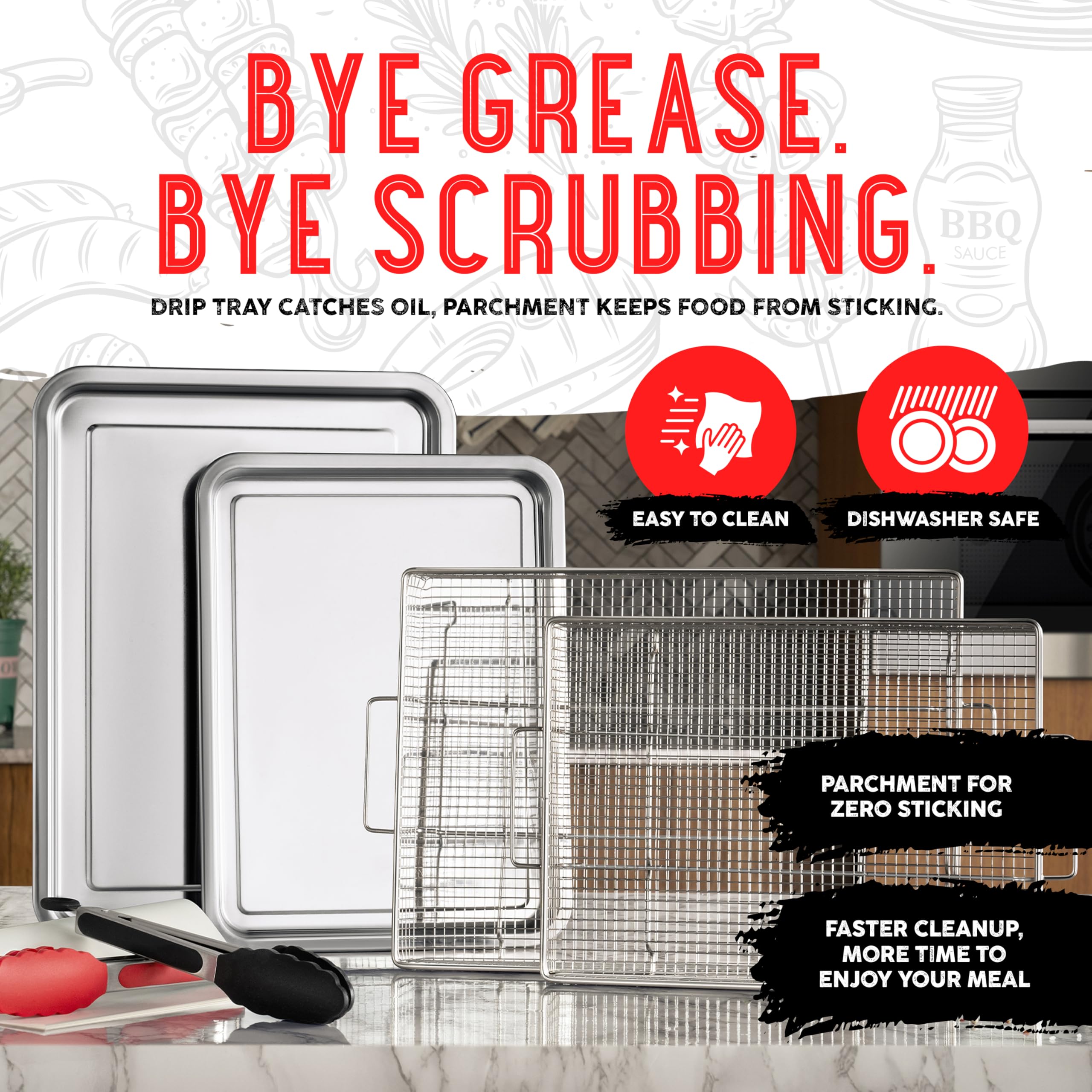 Shizzo multi-purpose basket ideal for baking, grilling, and crisping in one setup.