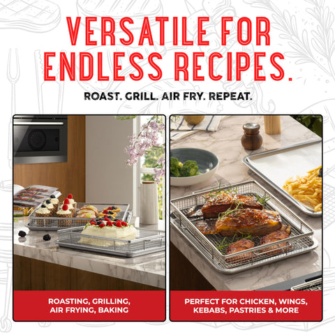 Shizzo oven-safe design supports up to 450°F for baking and roasting.