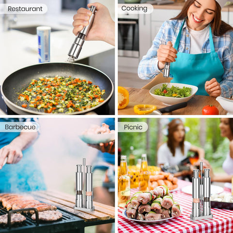 Shker clear base helps monitor spice levels at a glance during meals.