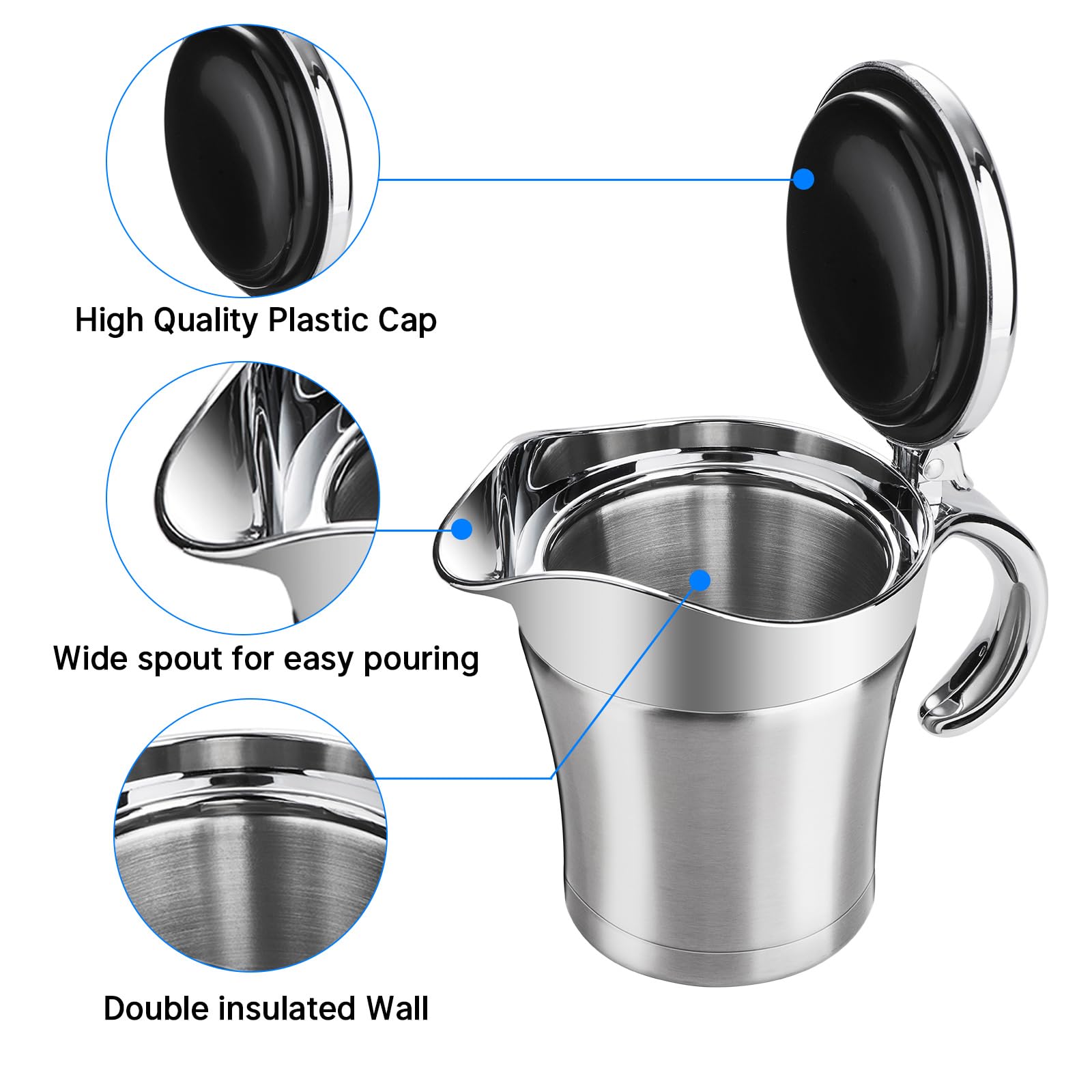 Shofilt satin-finish stainless steel with chrome trim for an elegant look.