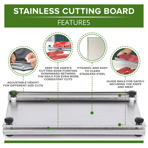 Shop-Ezy slip-resistant surface keeps the board steady while slicing