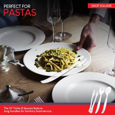 Shop Square BPA-free food-grade utensils for versatile catering use