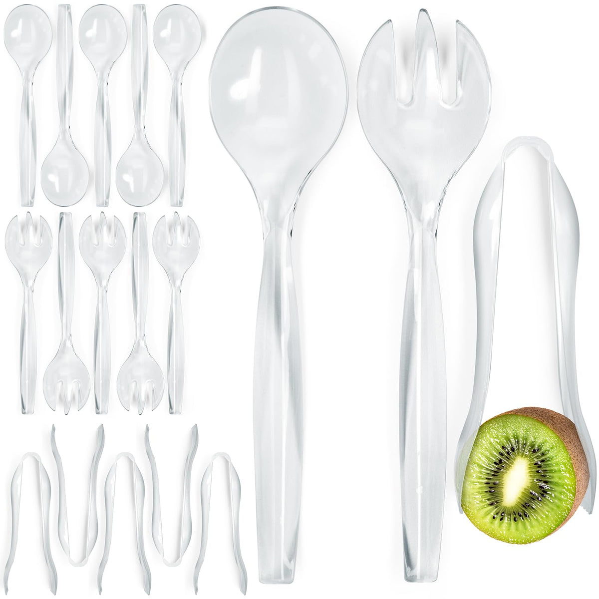 Shop Square disposable plastic serving utensils with 6-inch tongs for sturdy serving