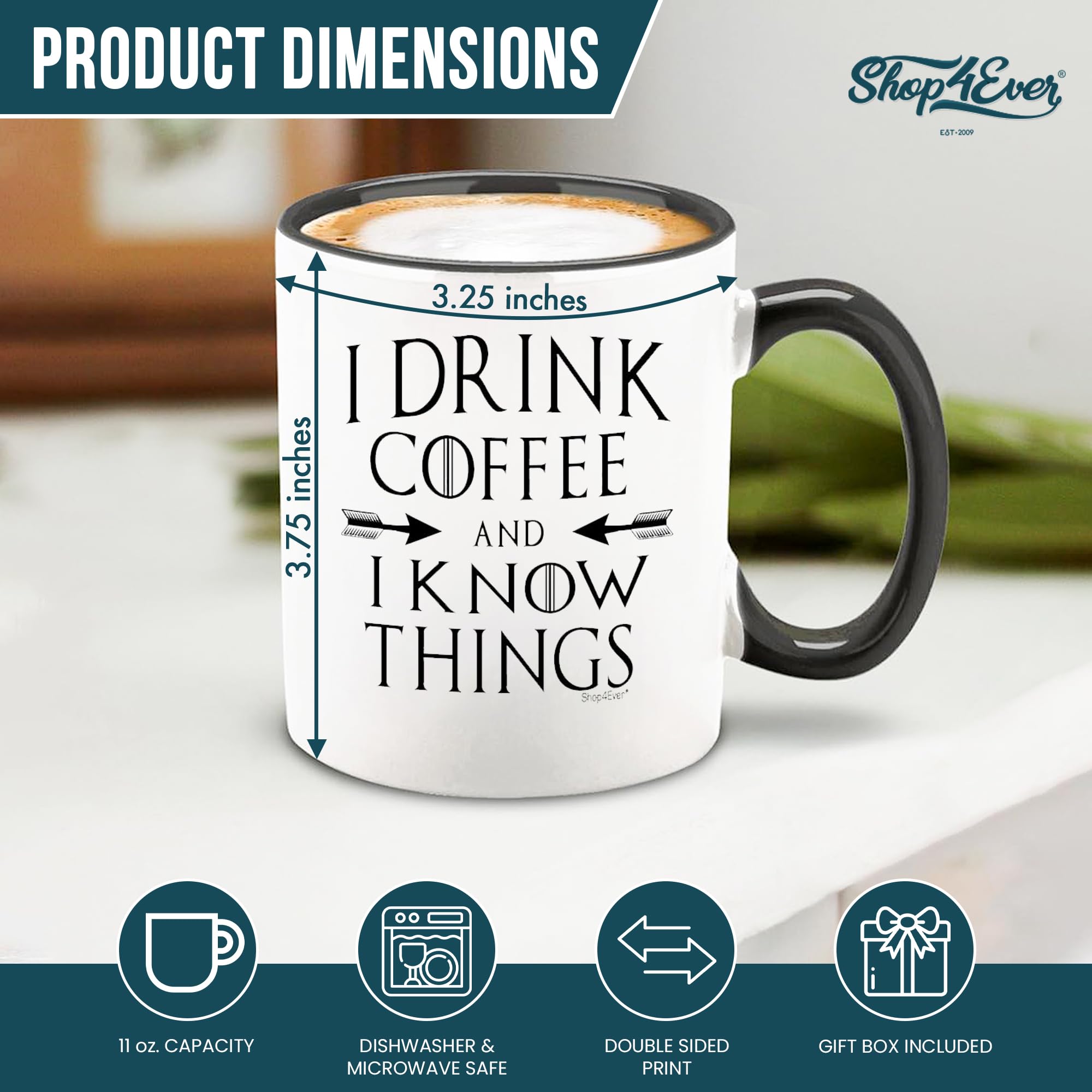 Shop4ever mug handle close-up shows ergonomic C-curve grip.
