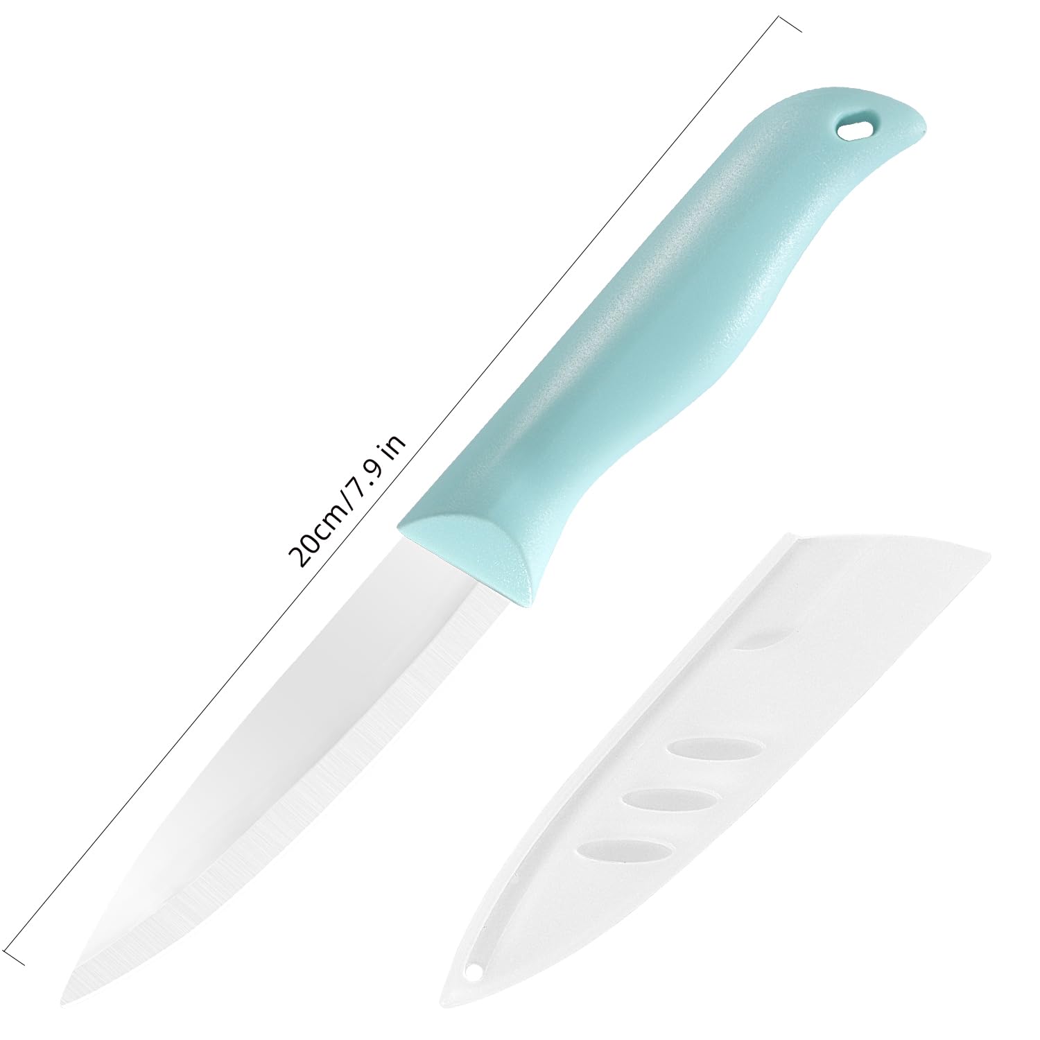Shoplease blue 4-inch ceramic blade for precise fruit slicing