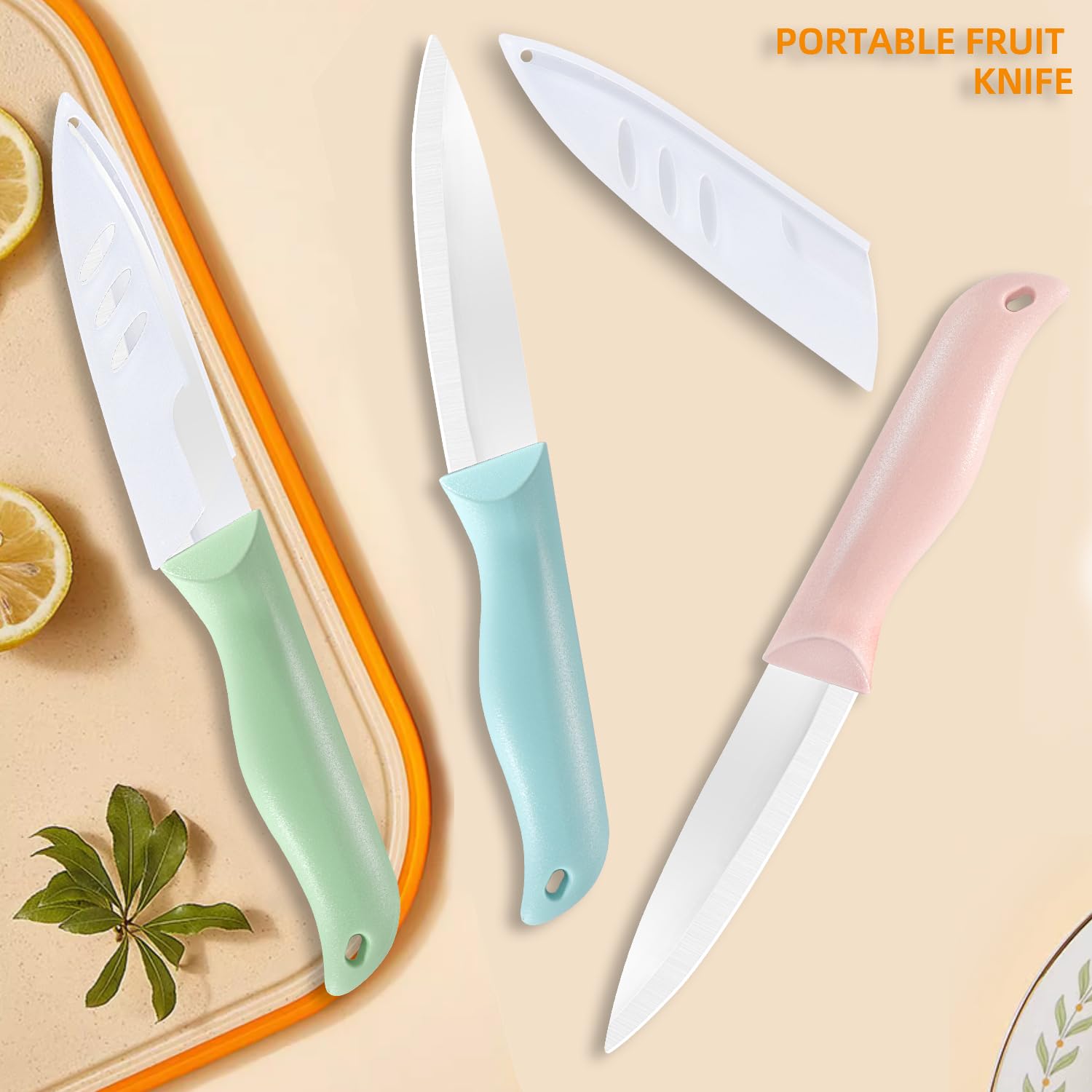 Shoplease 3-piece ceramic knife set in bright colors, ideal gift choice
