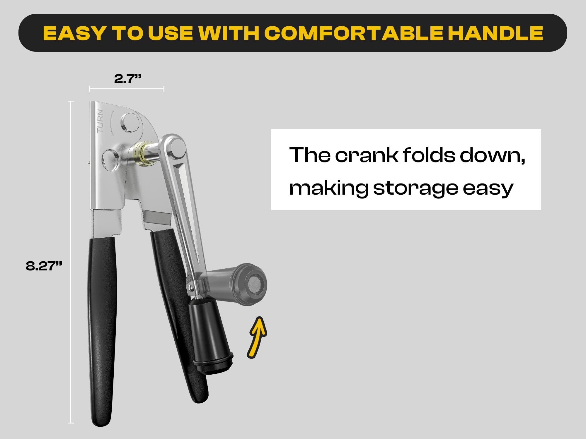 ShoppingOnBed heavy-duty can opener long-handle design offers comfortable leverage.