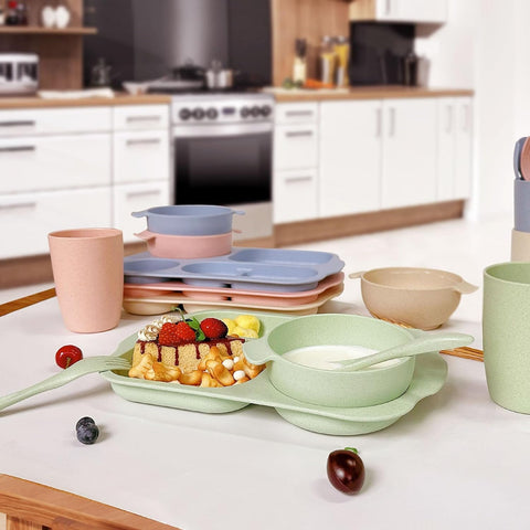 Shopwithgreen divided plates help organize portions for meals.