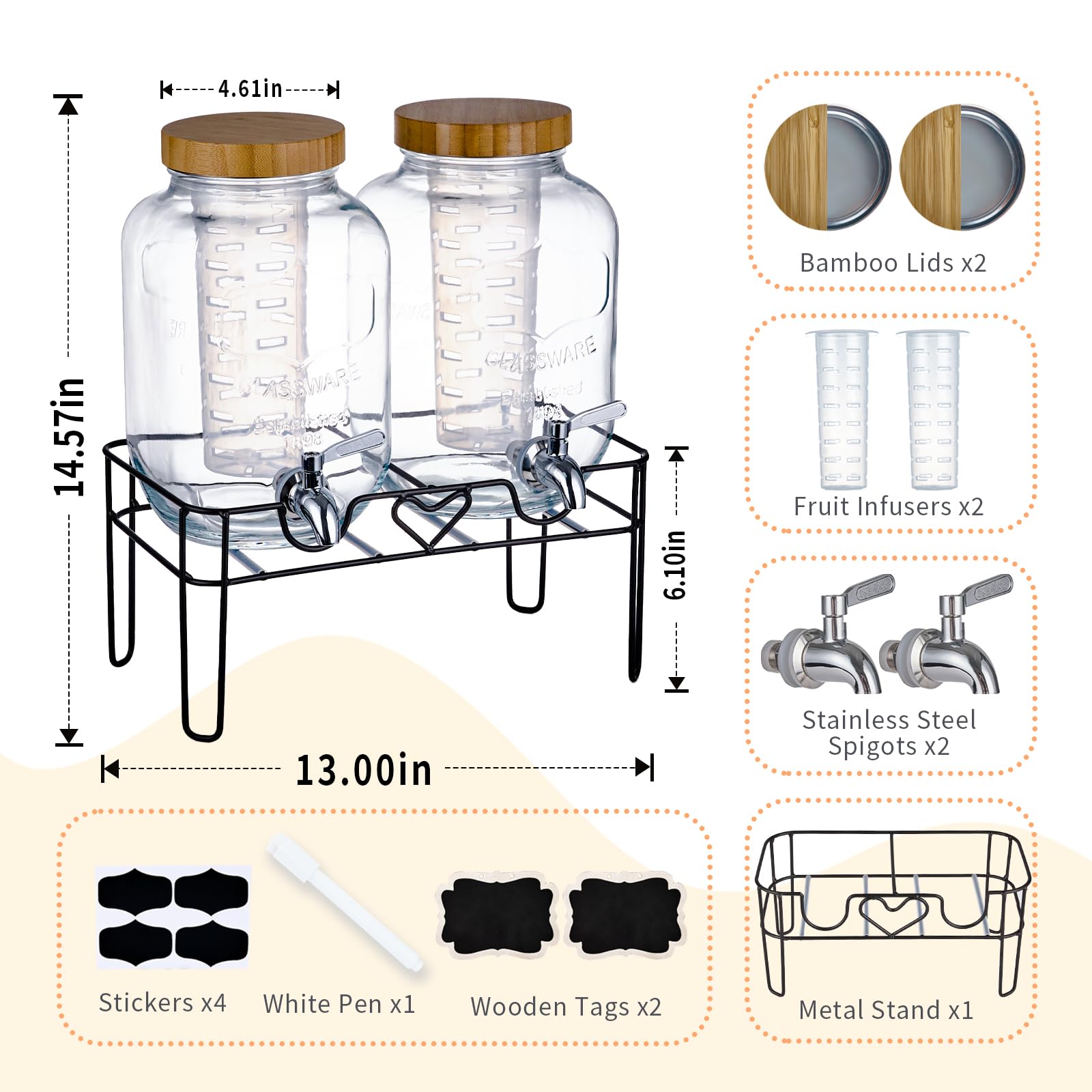 ShoreHao fruit infuser inserted in dispenser for fresh flavoring