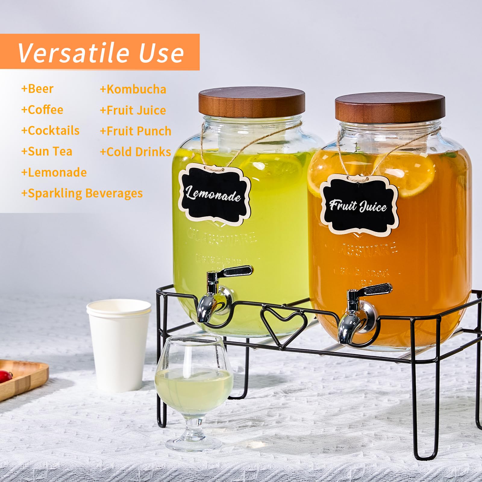 ShoreHao dispenser ideal for lemonade, sangria, juice and iced tea with infuser