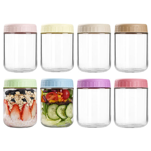 SHOWIN overnight oats container with lid for fresh, on-the-go meals.