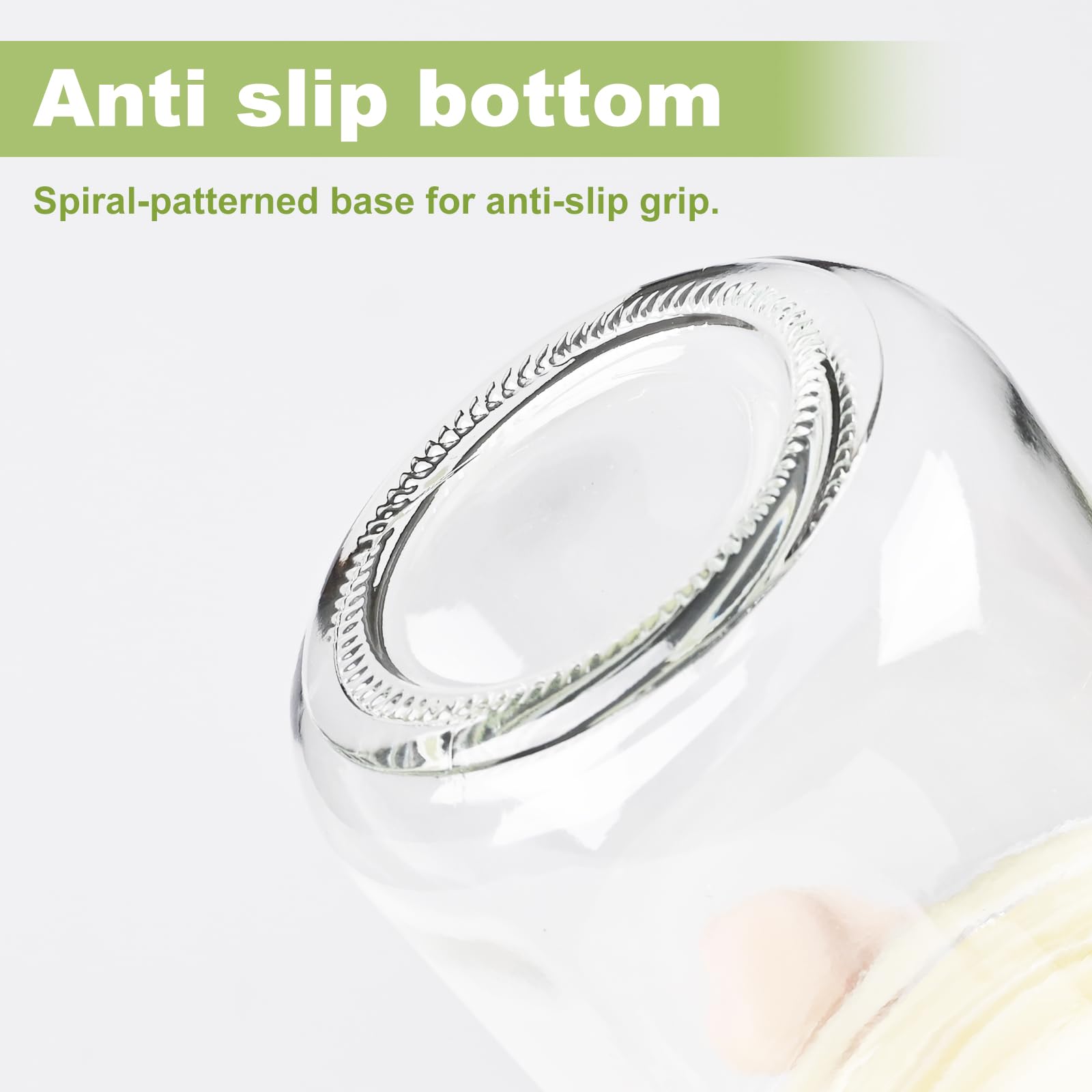 SHOWIN stackable glass jar design saves pantry space.