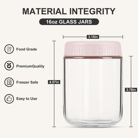 SHOWIN wide-mouth glass jar for easy filling and simple cleaning.