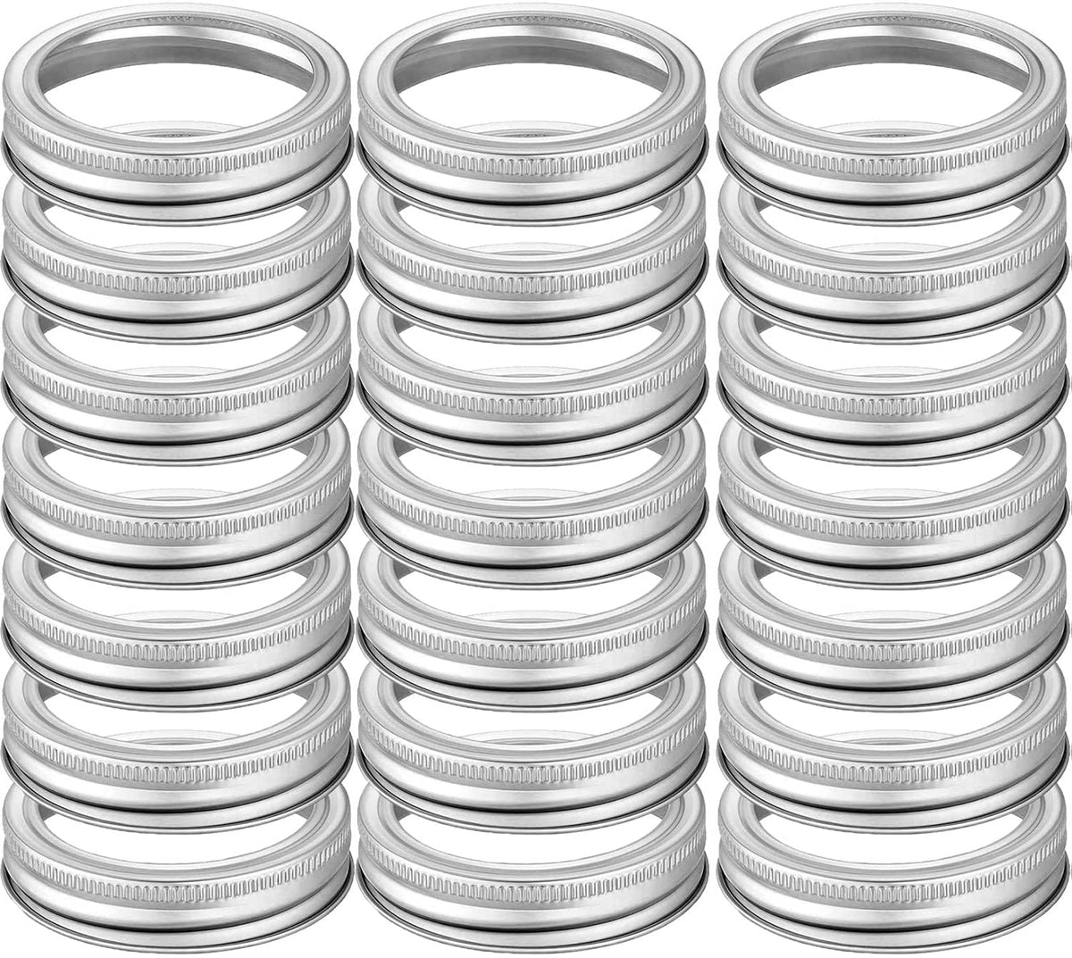 Showutheworld wide-mouth ring pack 42-silver for durable jar sealing.