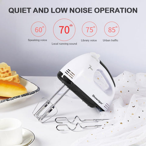 Showvigor attachments including dough hooks and whisk for versatile baking tasks.