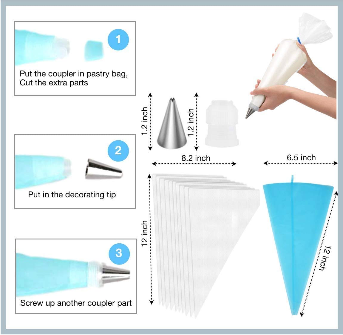 SHPEBS silicone reusable piping bags reduce waste while decorating