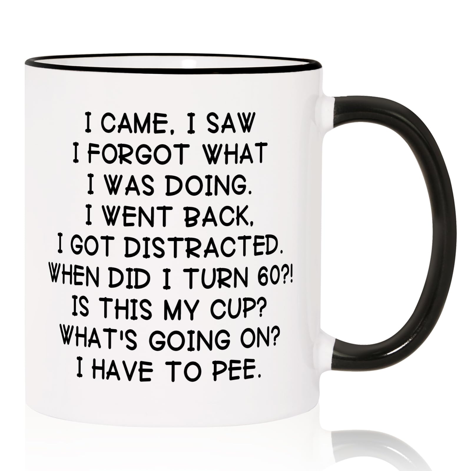 Shqiueos 60th birthday mug front quotes design, a playful milestone gift.
