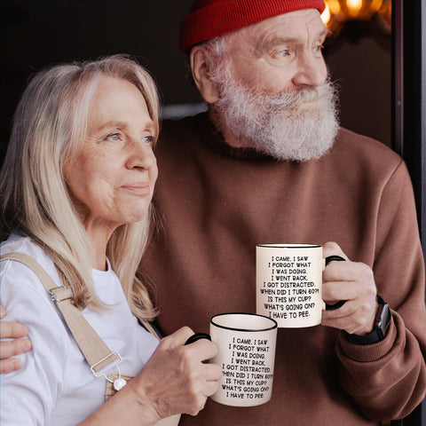 Shqiueos 60th birthday mug features humorous artwork designed by professionals.