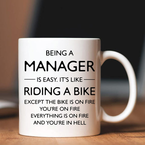 Shqiueos funny manager mug text on mug shows humorous reminder