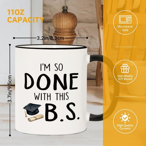 Shqiueos graduation mug daily-use design, durable ceramic.