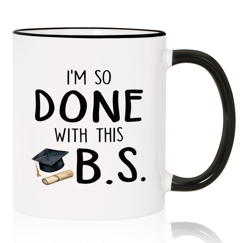 Shqiueos graduation mug front view, ideal for daily coffee after college.