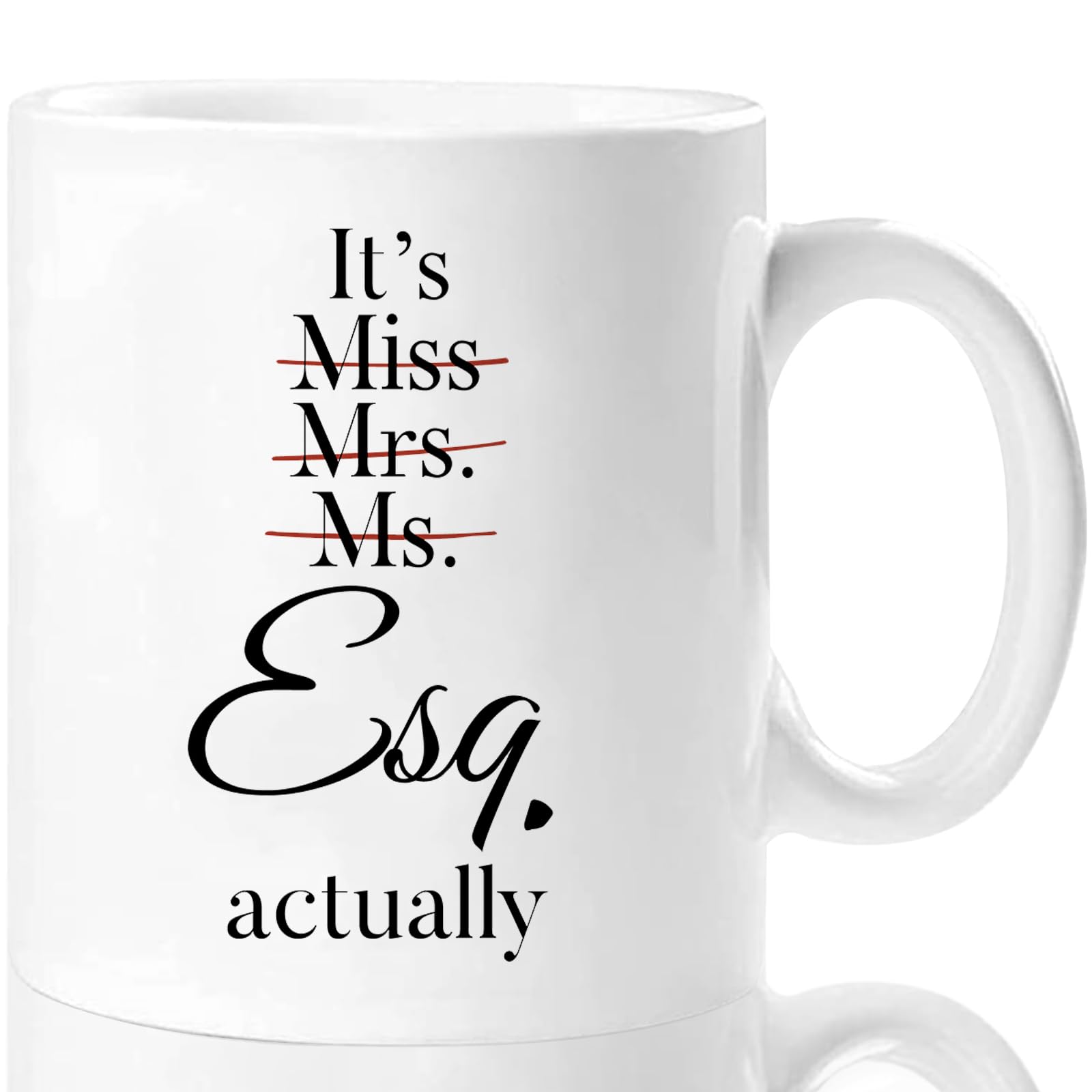 Shqiueos lawyer mug front view shows durable, fade-resistant print for daily coffee.