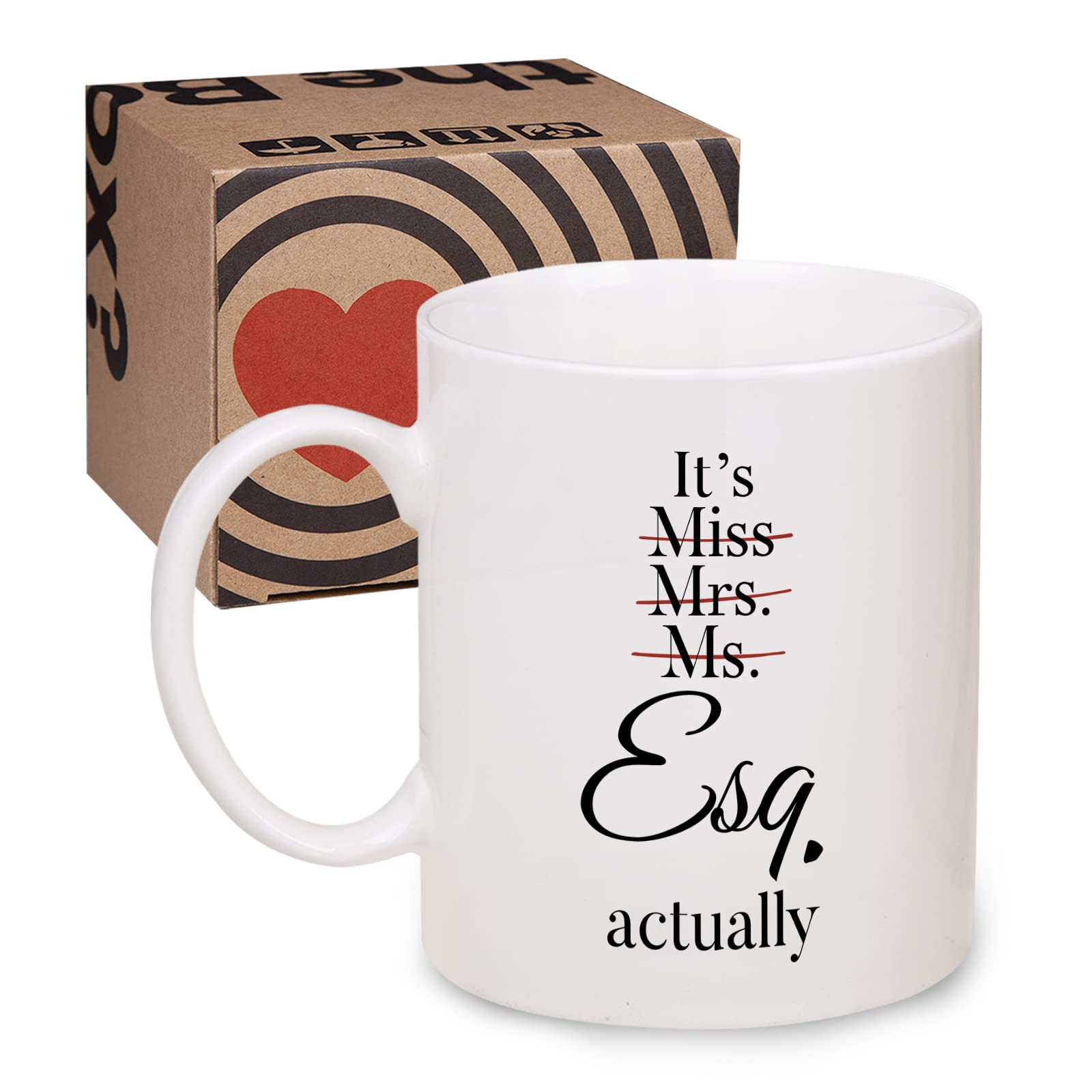 Shqiueos lawyer mug side view highlights comfortable C-handle and 11 oz capacity.