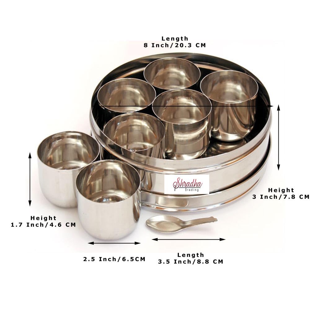 Shradha Trading stainless steel spice container illustrating durable construction for years.