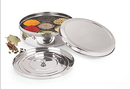 Shradha Trading empty spice box ready for spices with lid included.