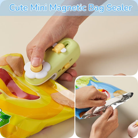 Shrunqi sealer magnetic bottom attached to fridge for easy storage