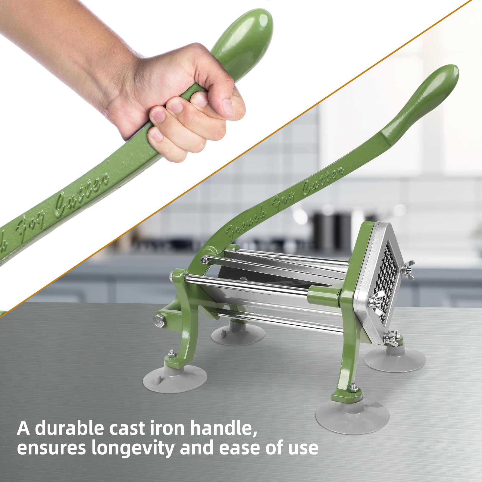 SHSYCER French Fry Cutter cast-iron handle provides strong leverage