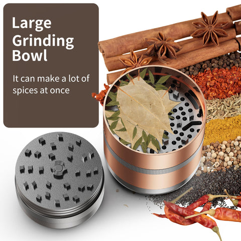 SHUAIYONGLAN grinder aluminum body highlights a premium, durable feel.