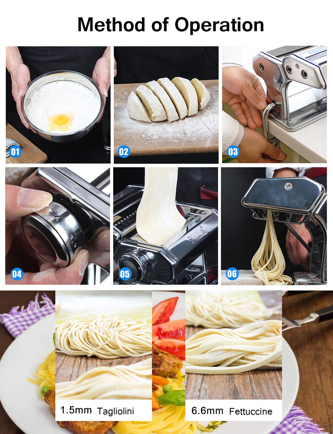 Shule hand crank in action for precise manual pasta making