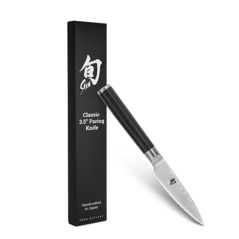 Shun Classic paring knife blade close-up highlighting precision edge
