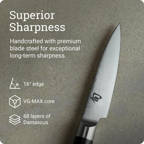 Shun Classic paring knife piercing tip ideal for delicate trimming