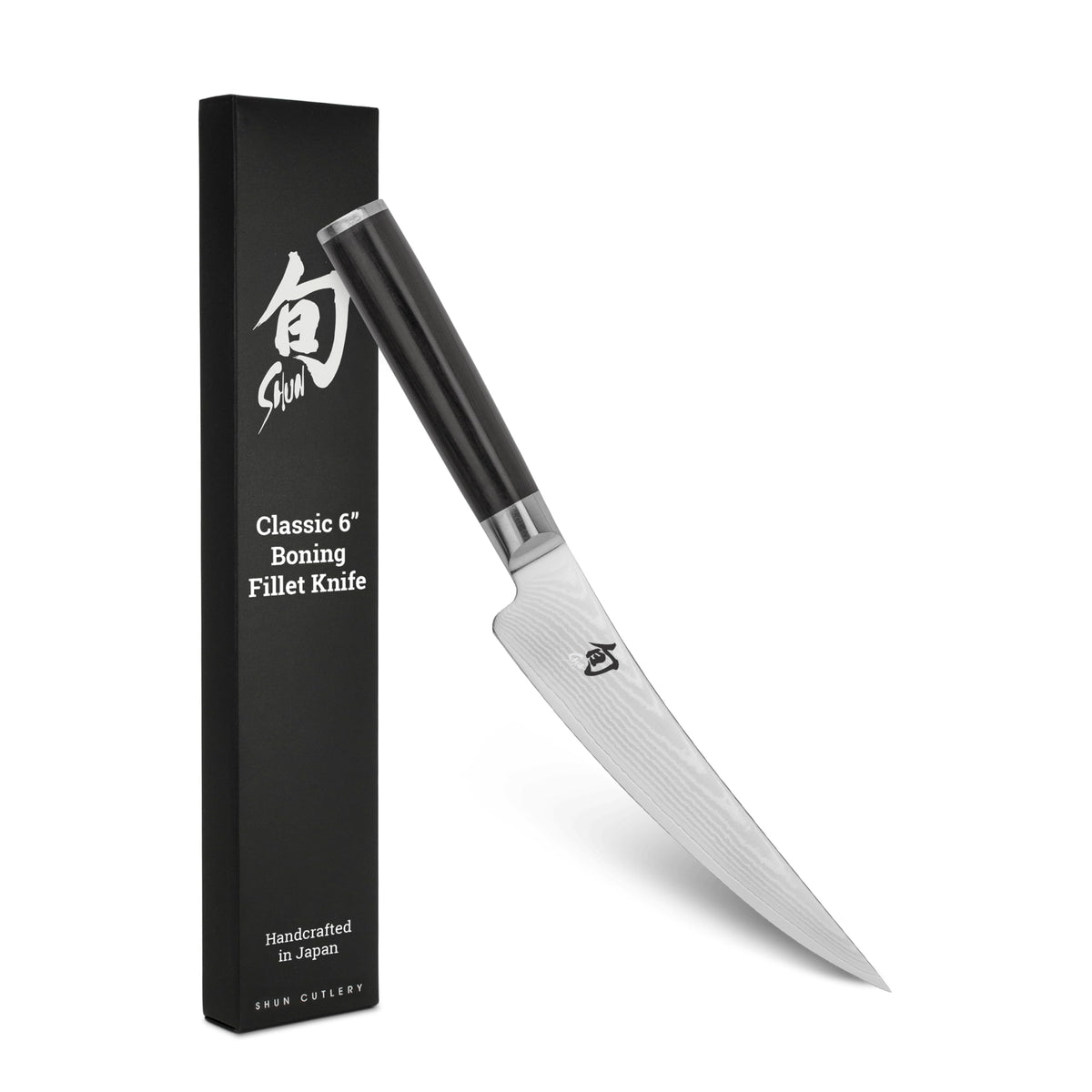 Shun Classic 6-Inch Boning Knife blade close-up for precise filleting.