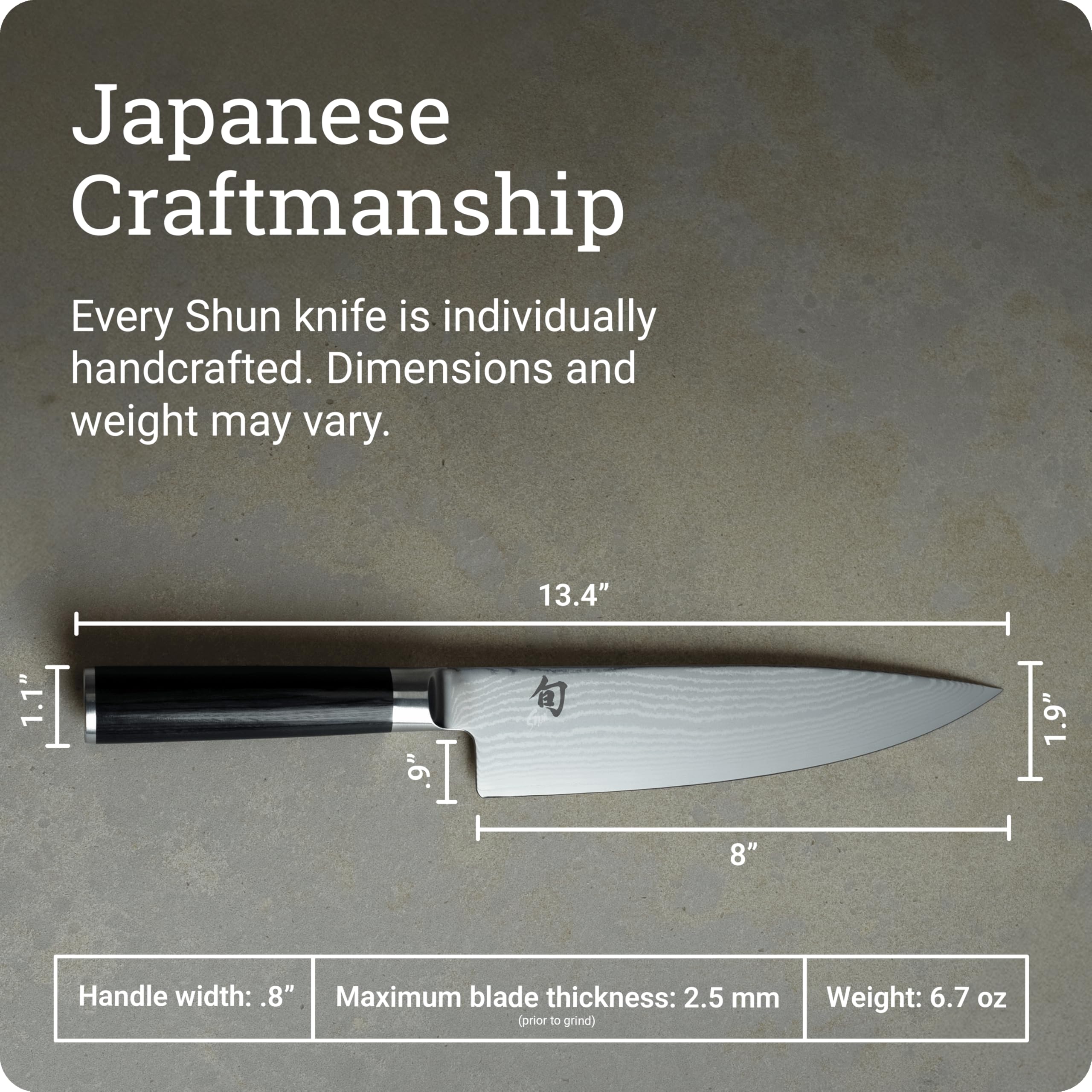 Shun Classic 8-inch Chef's Knife handcrafted in Japan