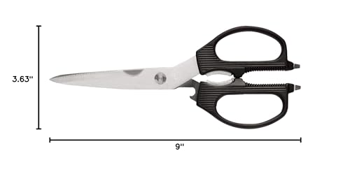 Shun plastic over-molded handles provide secure grip, even when wet.