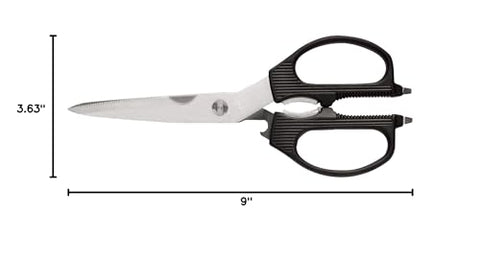 Shun plastic over-molded handles provide secure grip, even when wet.