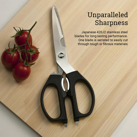 Shun shears nutcracker function for cracking nuts securely.