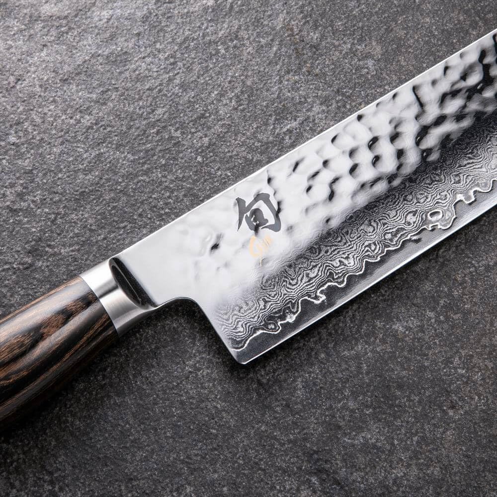 Shun Premier Pakkawood handle offering a comfortable secure grip