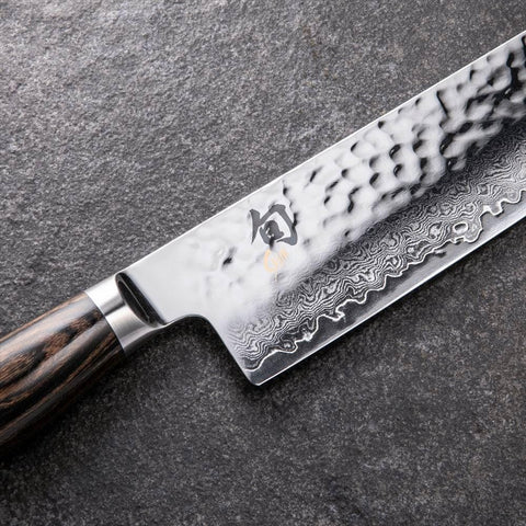 Shun Premier Pakkawood handle offering a comfortable secure grip