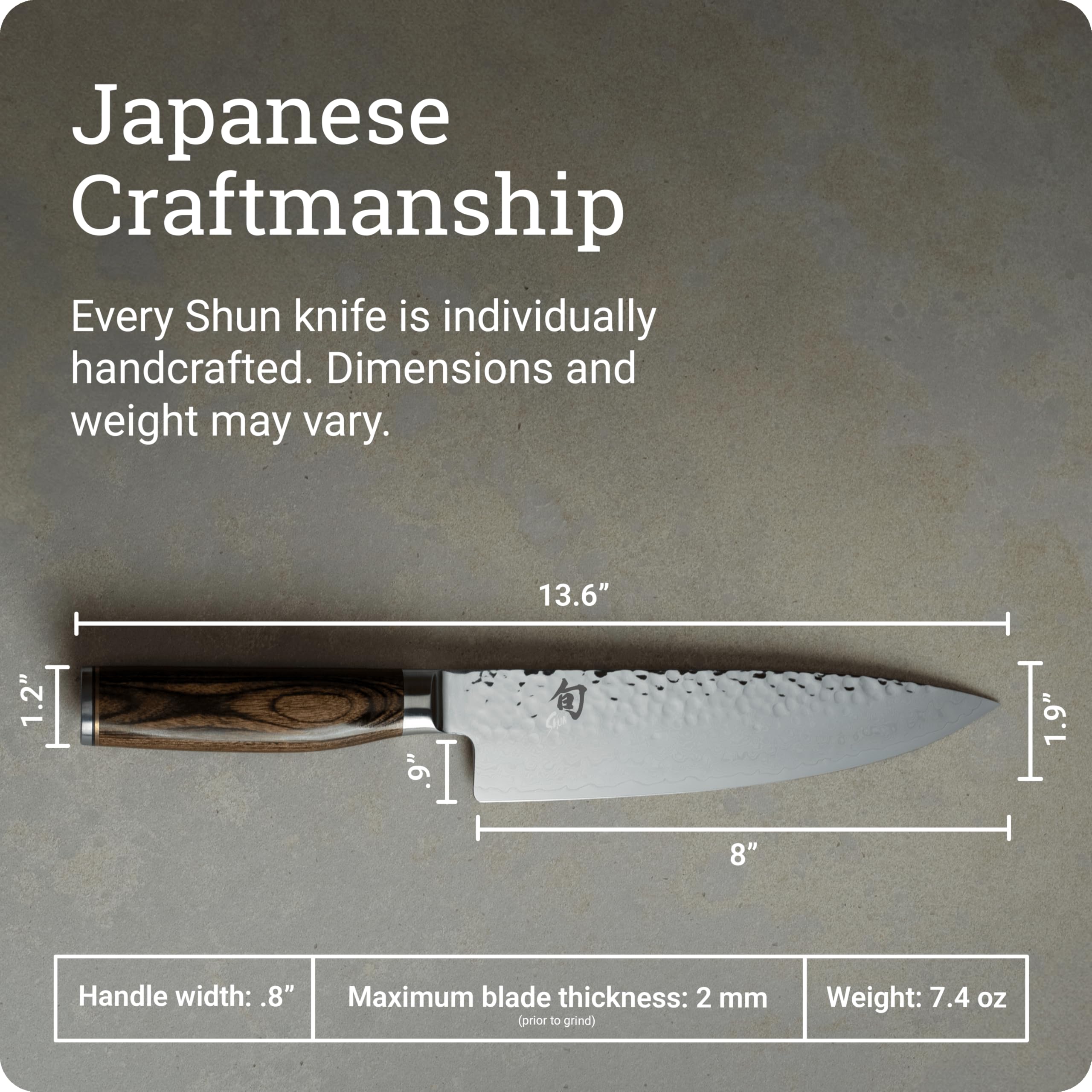 Shun Premier 16-degree edge enables precise cuts.