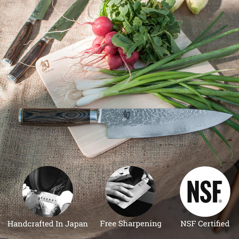 Shun Premier Pakkawood handle offers comfortable, secure grip