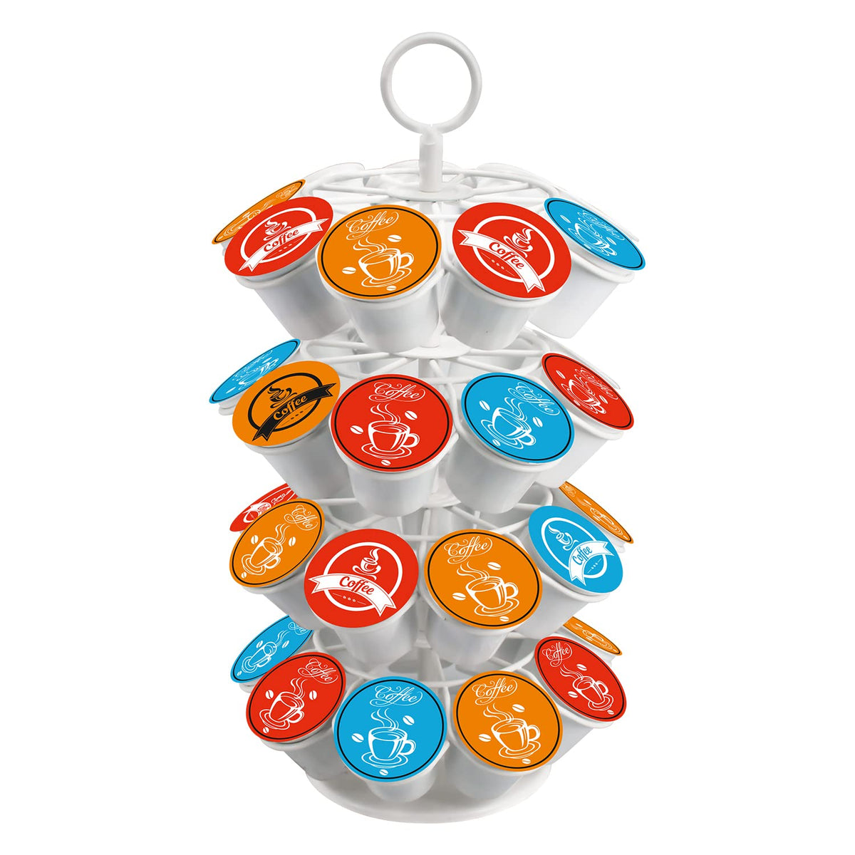 SHURFFY coffee pod carousel displaying 36 pods for quick flavor access