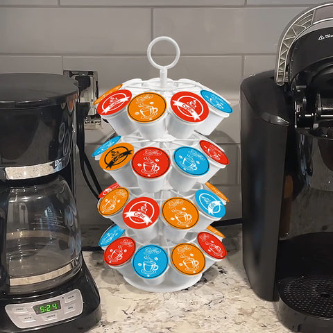 SHURFFY K-Cups organizer with rotating base simplifies flavor sorting