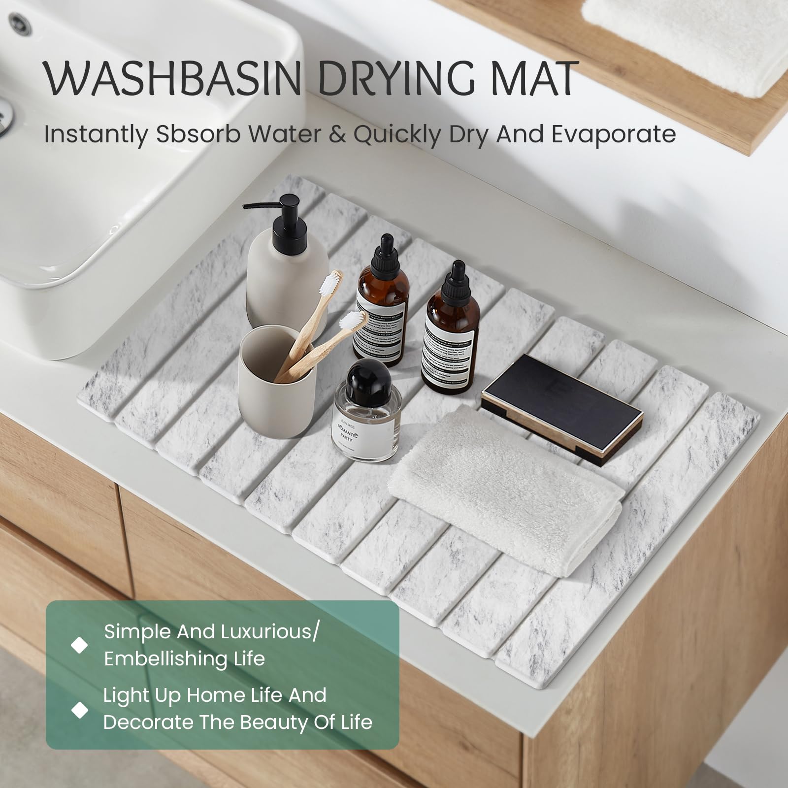 Easy-clean surface of SHUSHIYAJU mat resists grime for quick maintenance.